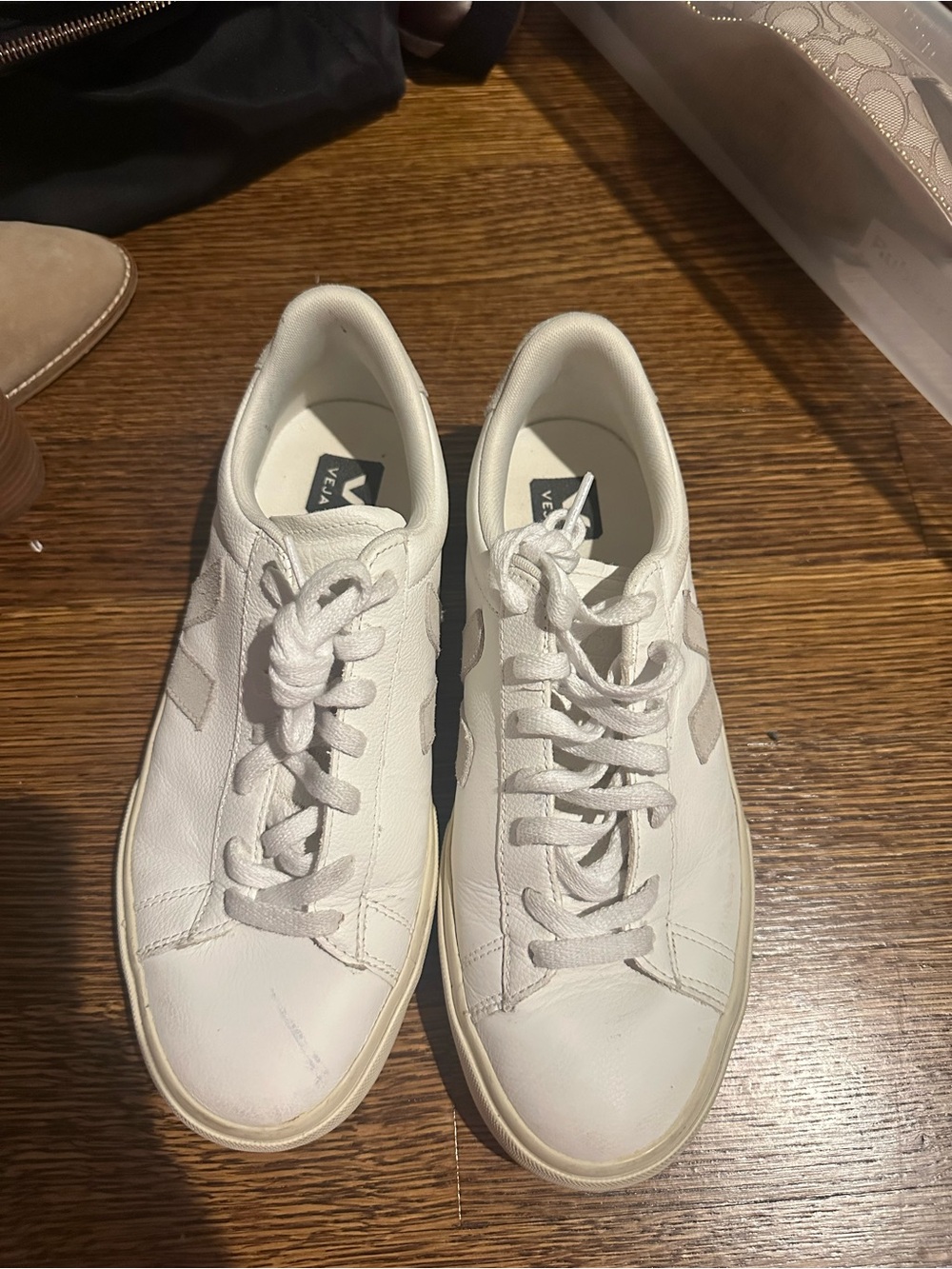 Veja White Leather Sneakers - Minimal Casual Shoe